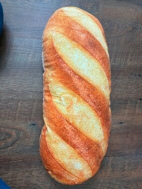 Realistic Baguette Plush Bread Pillow - Brown & Cream